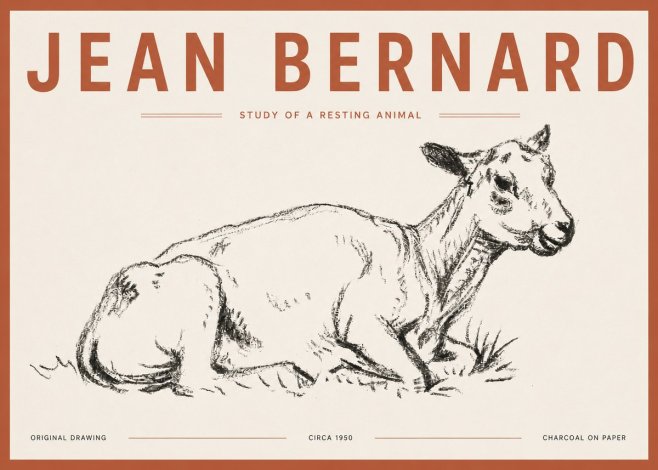 Jean Bernard Study of a Resting Animal No5 - Plakat