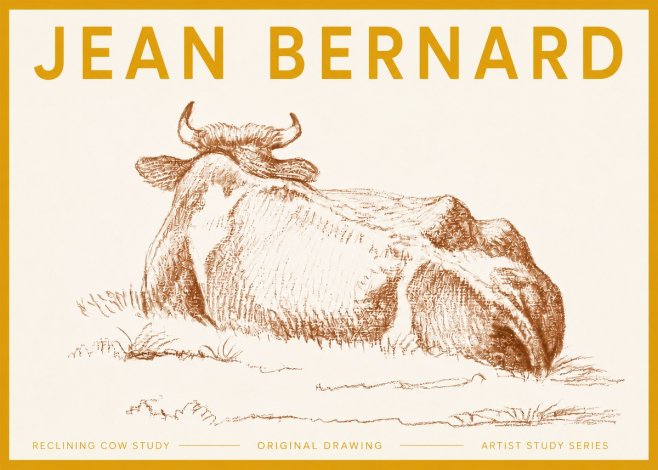 Jean Bernard Reclining Cow Study No5 - Plakat
