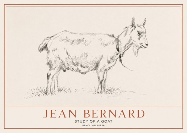 Jean Bernard Study of a Goat III No1 - Plakat