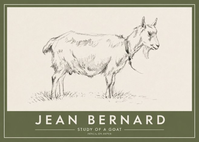 Jean Bernard Study of a Goat III No2 - Plakat