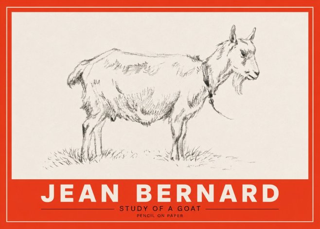 Jean Bernard Study of a Goat III No3 - Plakat