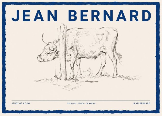 Jean Bernard Study of a Cow VII No2 - Plakat