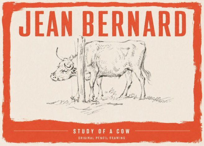 Jean Bernard Study of a Cow VII No3 - Plakat