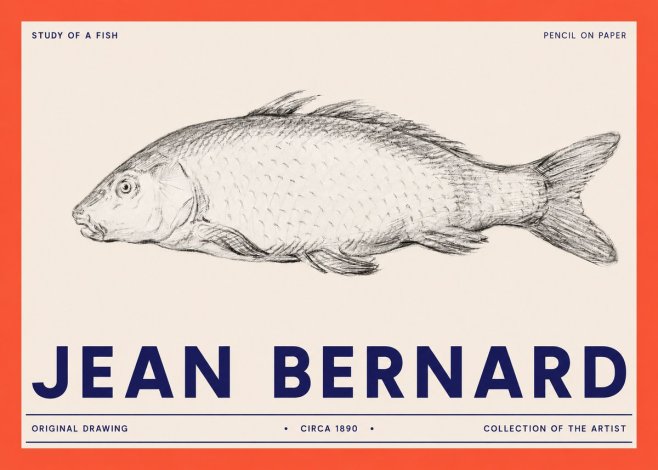 Jean Bernard Study of a Fish III No2 - Plakat