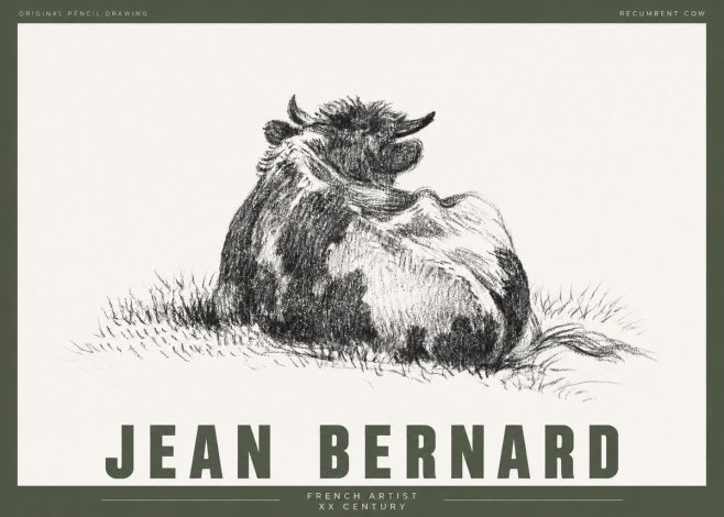 Jean Bernard Resting Highland Cow No4 - Plakat