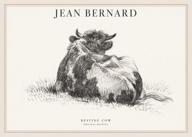 Jean Bernard Resting Highland Cow No6 - Plakat