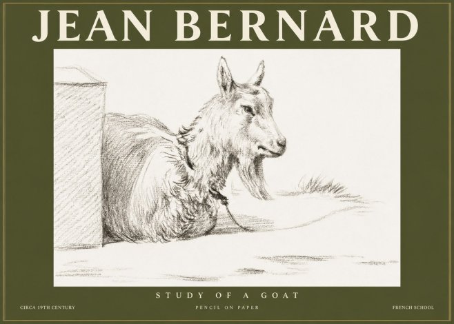 Jean Bernard Study of a Goat IV No3 - Plakat