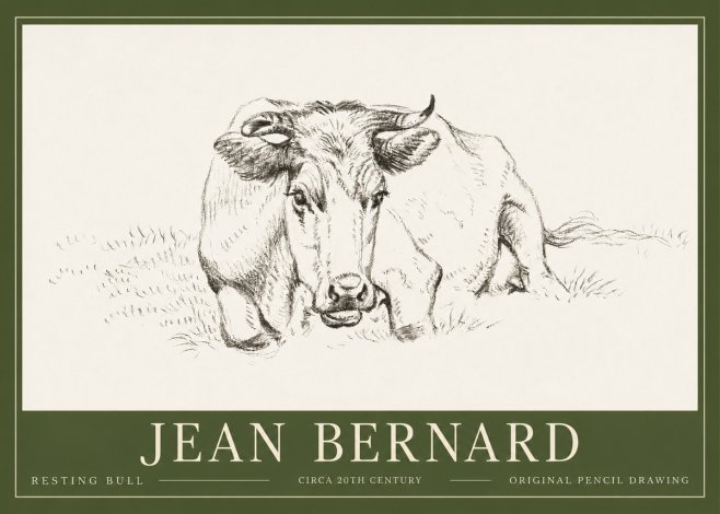 Jean Bernard Resting Cow II No6 - Plakat