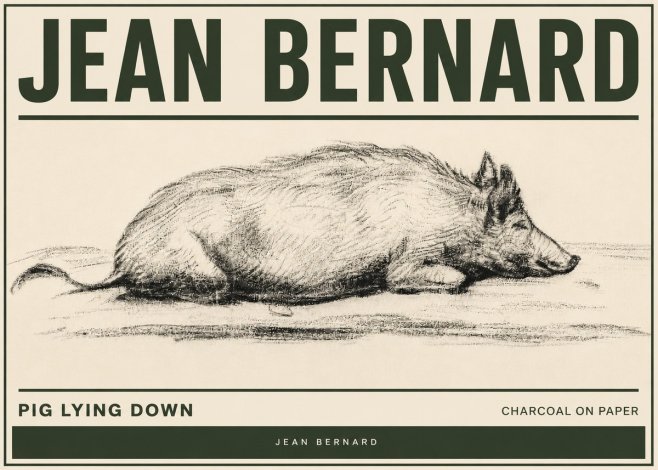 Jean Bernard Resting Pig I No5 - Plakat