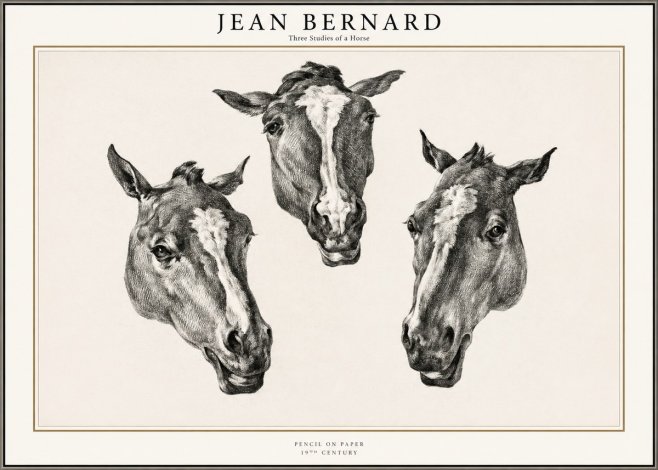 Jean Bernard Three Studies of a Horse No1 - Plakat