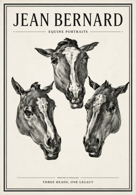 Jean Bernard Three Studies of a Horse No2 - Plakat