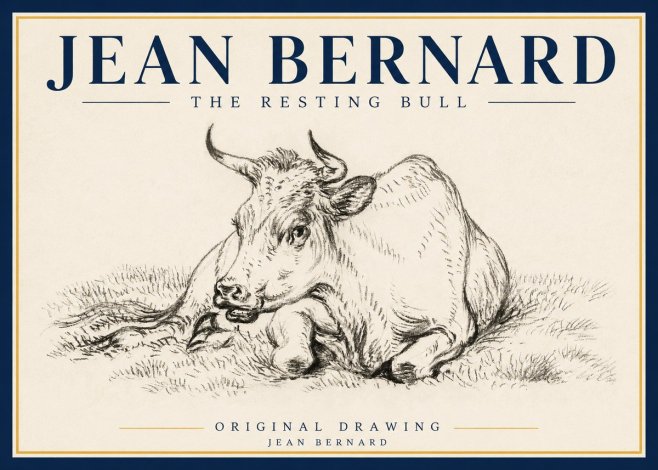 Jean Bernard Study of a Cow, Resting No5 - Plakat