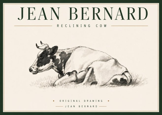 Jean Bernard Reclining Cow II No4 - Plakat