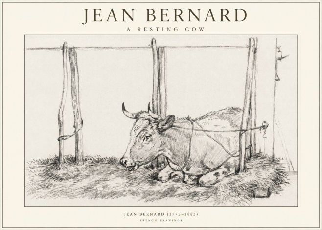 Jean Bernard A Resting Cow No1 - Plakat