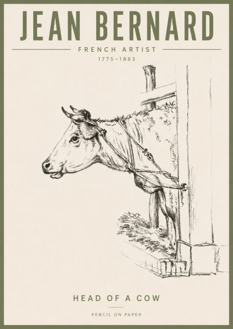 Jean Bernard Study of a Cow X No6 - Plakat