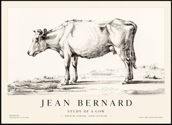 Jean Bernard Study of a Cow XI No2 - Plakat