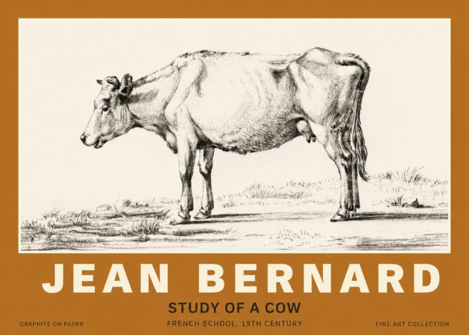 Jean Bernard Study of a Cow XI No3 - Plakat