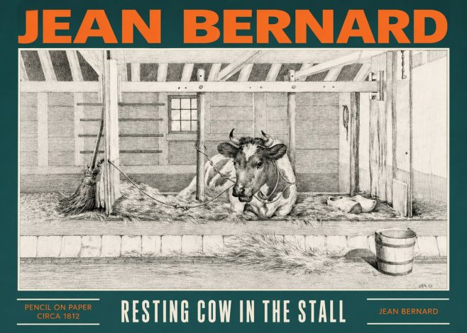 Jean Bernard Resting Cow in the Stall I No2 - Plakat