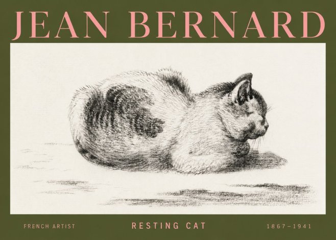 Jean Bernard Resting Cat No3 - Plakat