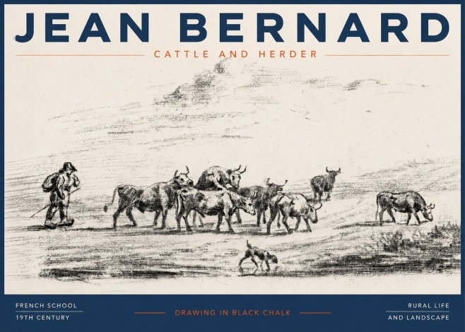 Jean Bernard Cattle and Herder No3 - Plakat