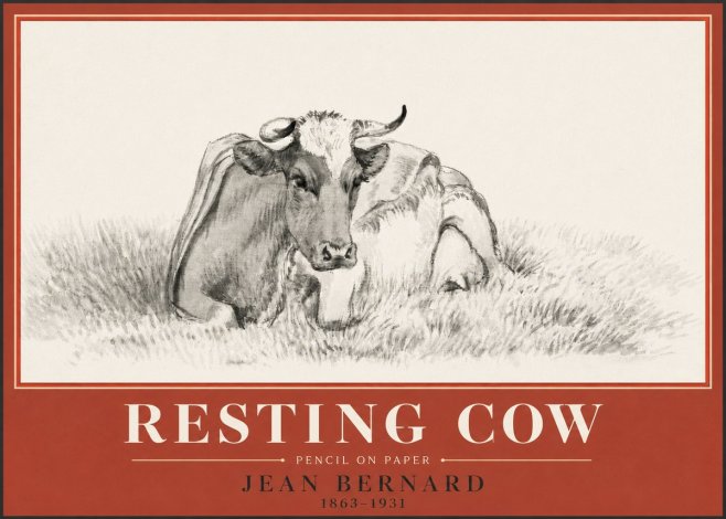 Jean Bernard Resting Cow IV No4 - Plakat