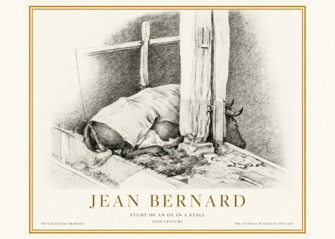 Jean Bernard The Resting Ox No5 - Plakat