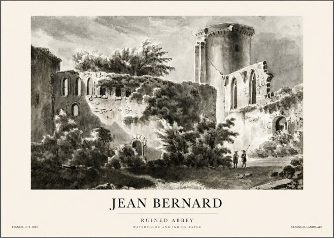 Jean Bernard Ruins of an Old Abbey No2 - Plakat