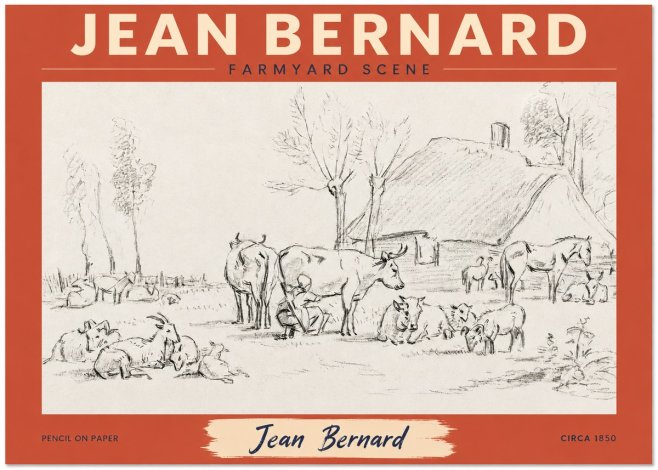 Jean Bernard Farmyard Scene No2 - Plakat