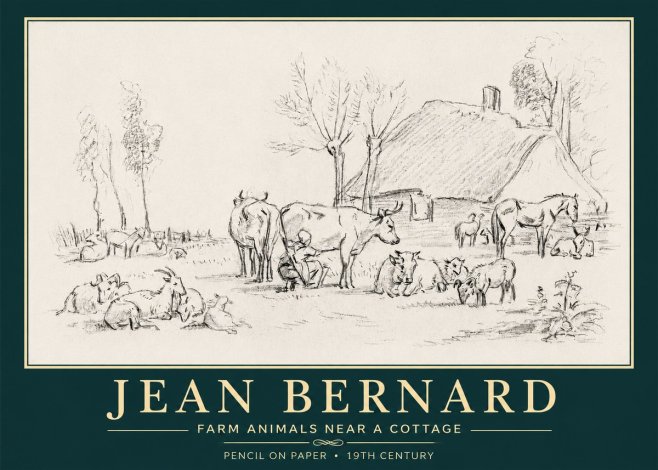 Jean Bernard Farmyard Scene No6 - Plakat