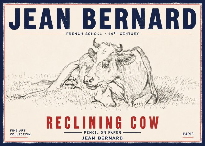 Jean Bernard Reclining Cow III No6 - Plakat