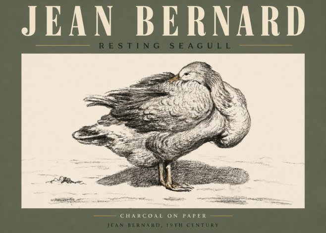 Jean Bernard Resting Seagull No5 - Plakat