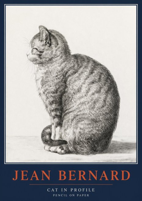 Jean Bernard Cat in Profile No2 - Plakat