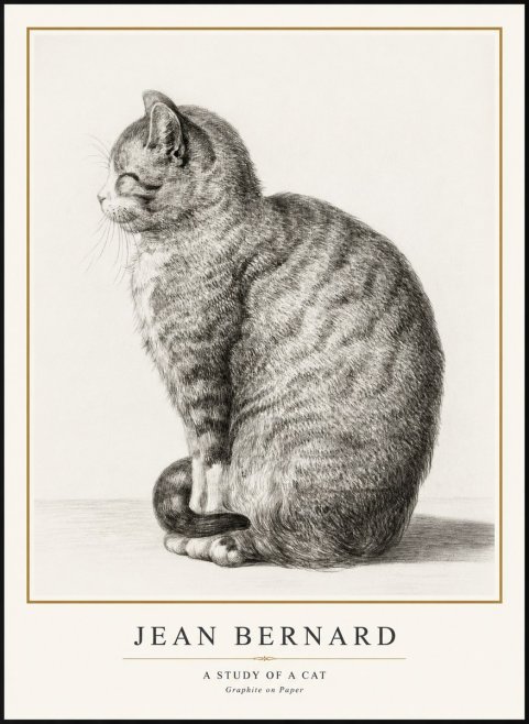 Jean Bernard Cat in Profile No3 - Plakat