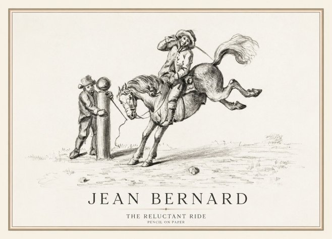 Jean Bernard A Study of the Bucking Horse No3 - Plakat