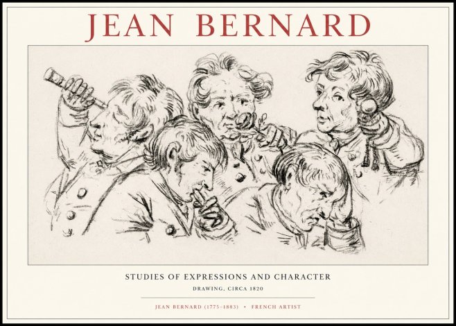 Jean Bernard Studies of Expressions and Character No1 - Plakat