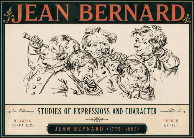 Jean Bernard Studies of Expressions and Character No6 - Plakat
