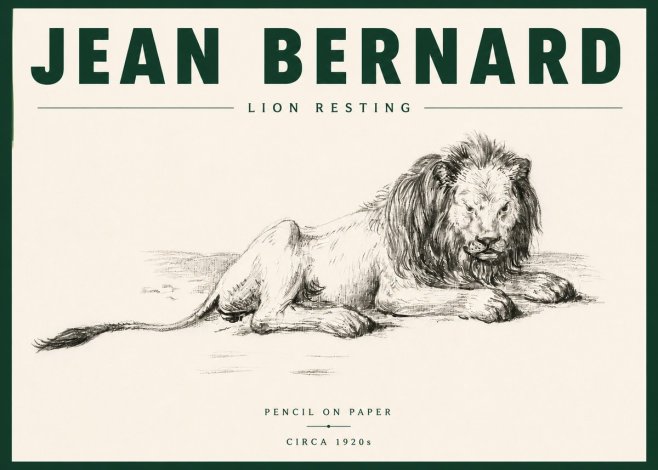 Jean Bernard Lion Resting No6 - Plakat