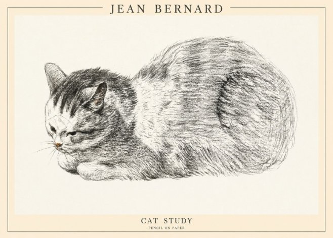 Jean Bernard Cat Study X No1 - Plakat