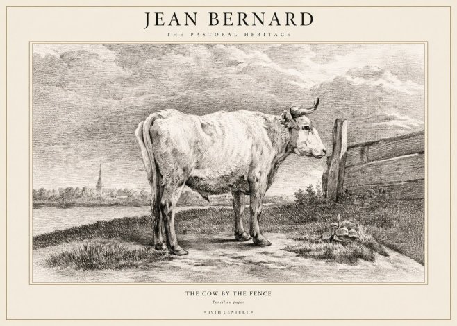 Jean Bernard Study of a Cow XV No3 - Plakat