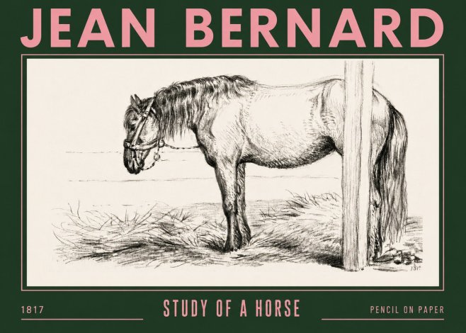 Jean Bernard Study of a Horse XII No4 - Plakat