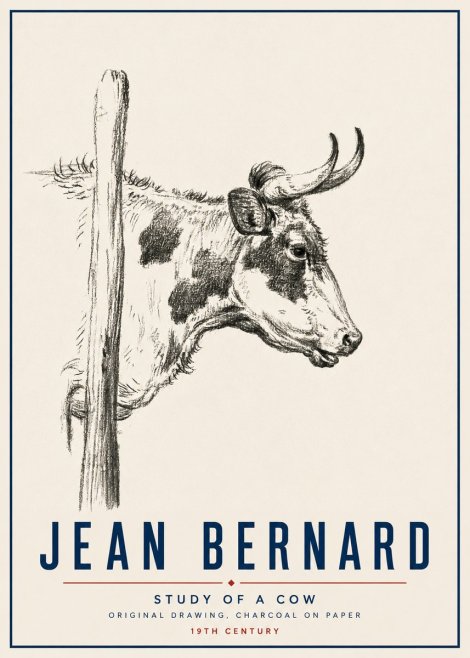 Jean Bernard Study of a Cow XVII No5 - Plakat