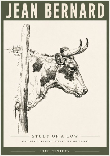Jean Bernard Study of a Cow XVII No6 - Plakat