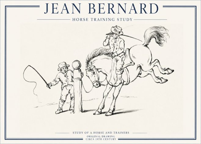 Jean Bernard Horse Training Study No1 - Plakat