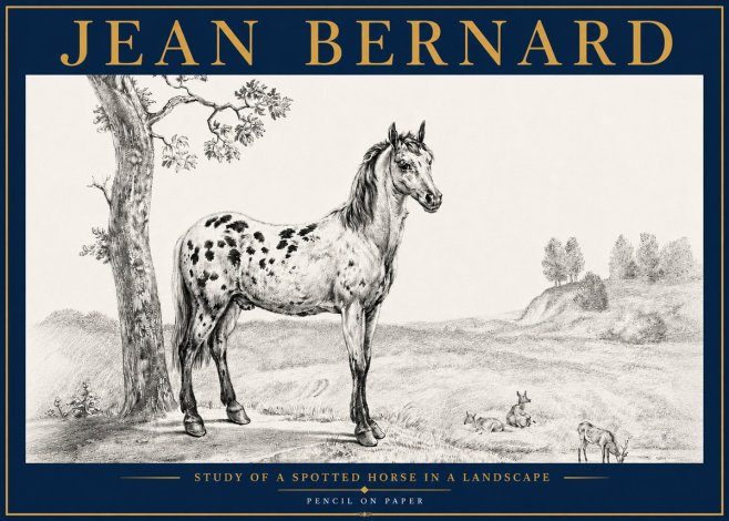 Jean Bernard Study of a Spotted Horse in a Landscape No5 - Plakat