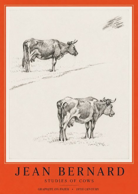 Jean Bernard Studies of Cows III No6 - Plakat