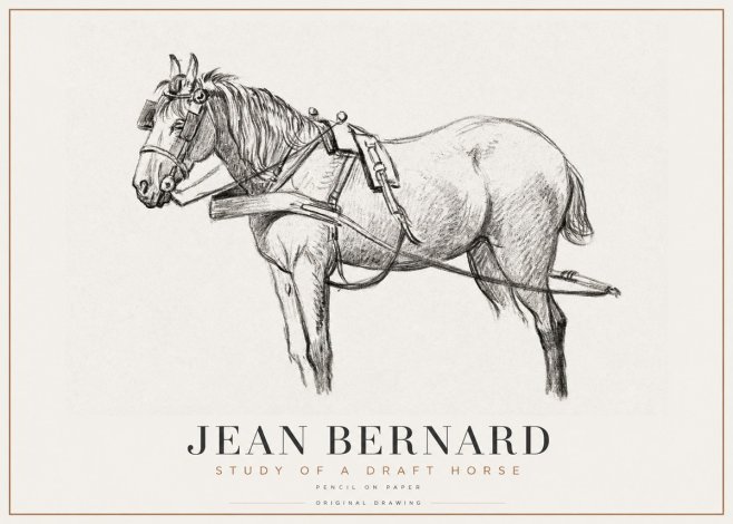 Jean Bernard Study of a Draft Horse I No1 - Plakat