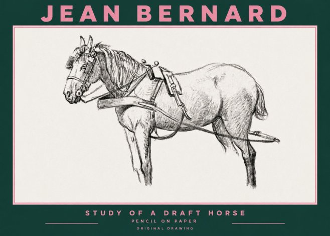 Jean Bernard Study of a Draft Horse I No3 - Plakat