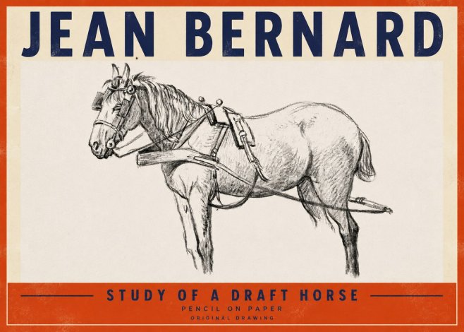 Jean Bernard Study of a Draft Horse I No4 - Plakat