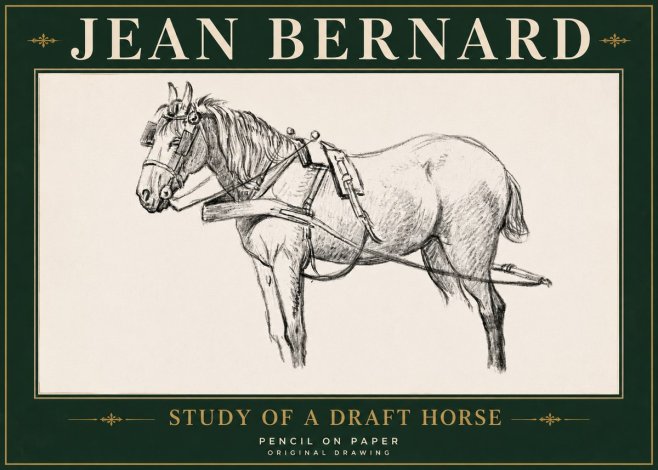 Jean Bernard Study of a Draft Horse I No5 - Plakat