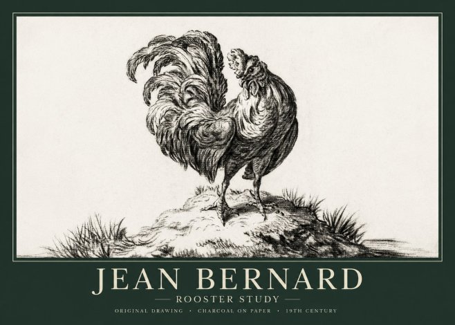 Jean Bernard Study of a Rooster No2 - Plakat
